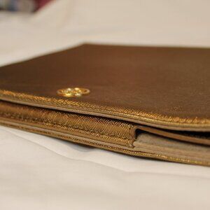 Tory Burch Gold Leather IPAD Case (Leather)